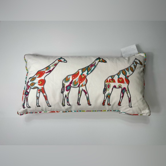 NWT Mirage Multicolor Three Girrafes Applique 12 in. x 24 in. Throw Pillow - Picture 3 of 11